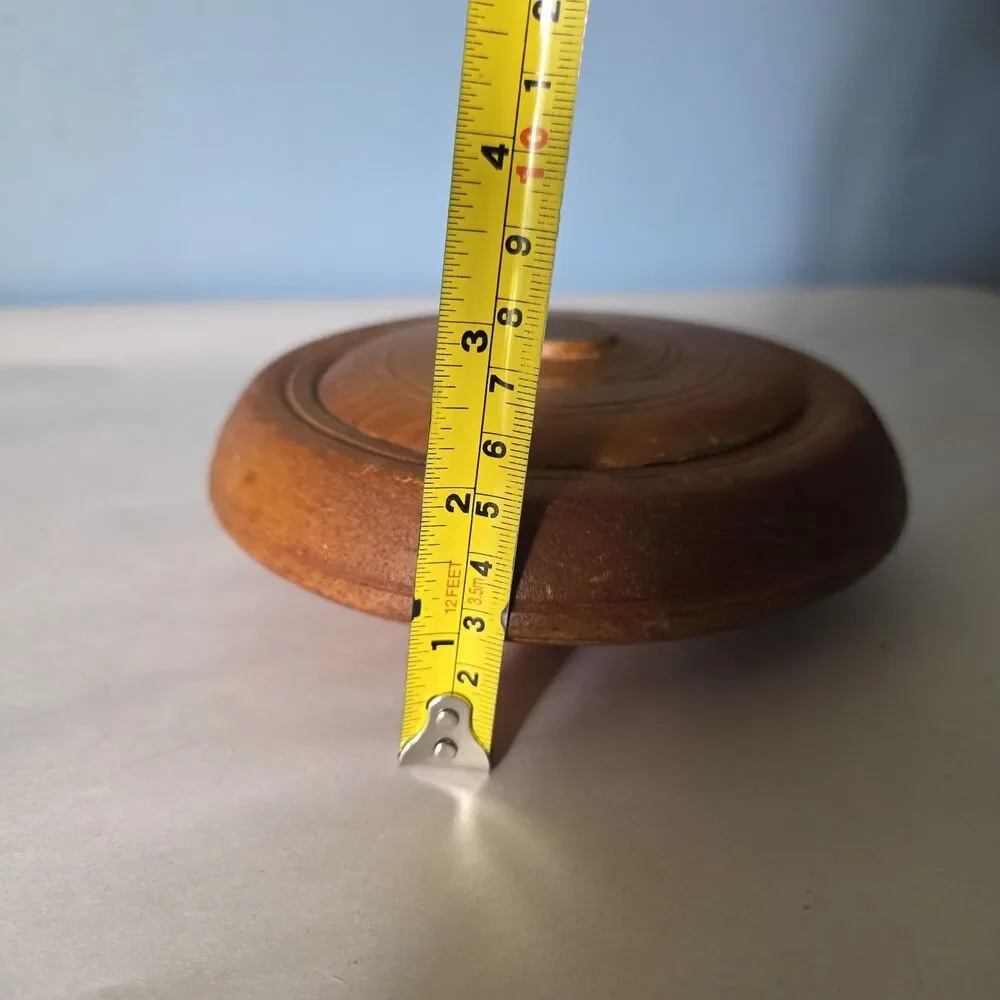 Solid Wood Jamaica Coin Lid Round Storage Box Mid-Century 1969